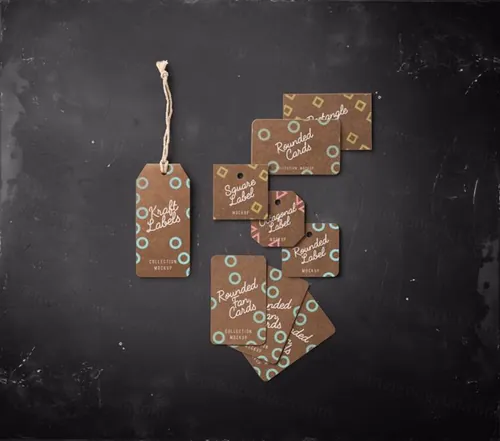 Psd Kraft Label Cards