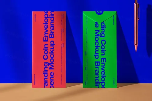 高质量长信封品牌设计排版提案展示样机模板 Psd Long