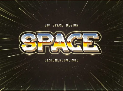 80年代3D立体文字特效模板 80\'s Style Text Mockup v2 2
