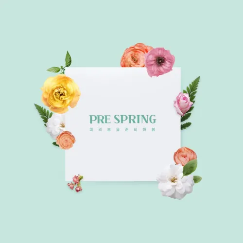 春天新颖简约大气植物海报设计PSD模板素材