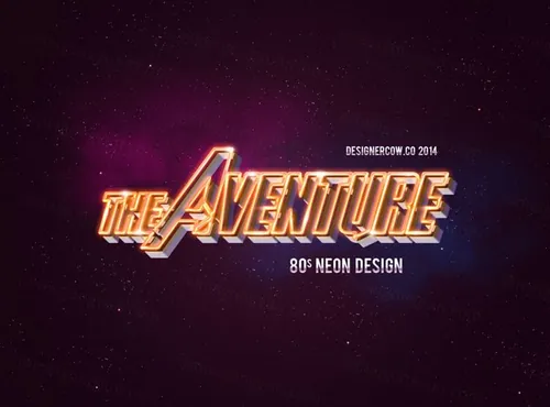 80年代3D霓虹灯立体文字特效模板 80\'s Style Text Mockup v3 Yellow