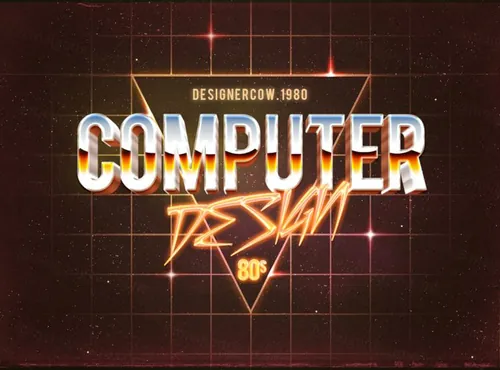 80年代3D立体文字特效模板 80\'s Style Text Mockup v4-2