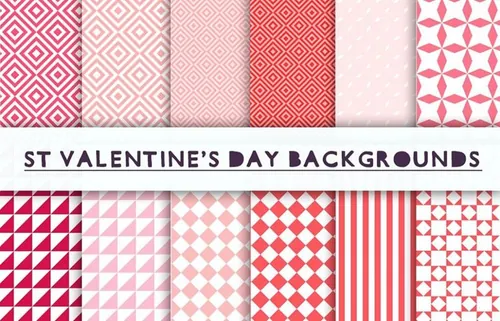 情人节几何背景纹理素材 Valentines day geometric backgrounds