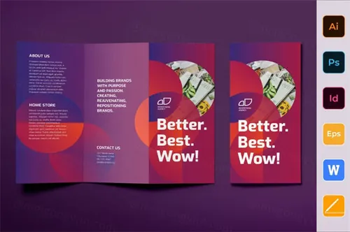 三折页设计风格广告代理公司传单设计模板 Advertising