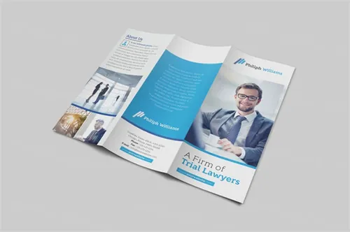 律师事务所三折页宣传单设计模板 Law Firm Trifold