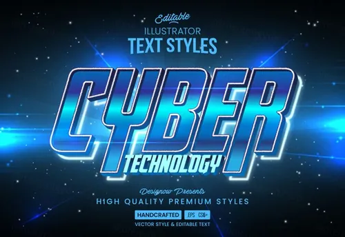 三维立体金属特效字体文本特效可编辑EPS矢量模板素材3d editable text style effect