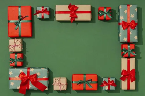 极简圣诞节礼盒礼品盒包装盒装饰元素4K高清背景设计素材 ch