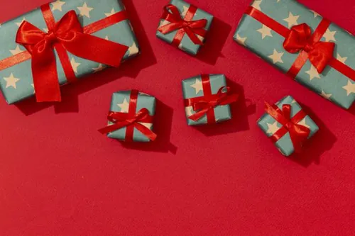 极简圣诞节礼盒礼品盒包装盒装饰元素4K高清背景设计素材 ch