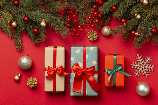 极简圣诞节礼盒礼品盒包装盒装饰元素4K高清背景设计素材 ch