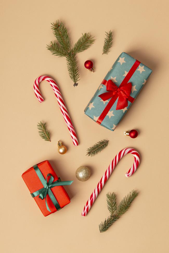 极简圣诞节礼盒礼品盒包装盒装饰元素4K高清背景设计素材 ch