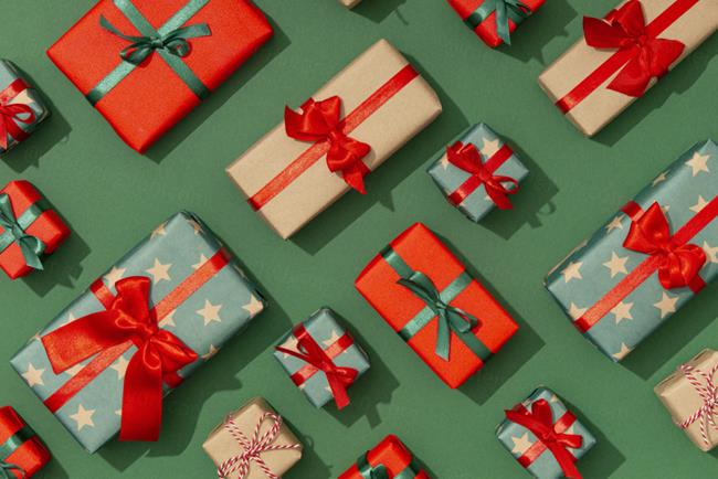 极简圣诞节礼盒礼品盒包装盒装饰元素4K高清背景设计素材 ch