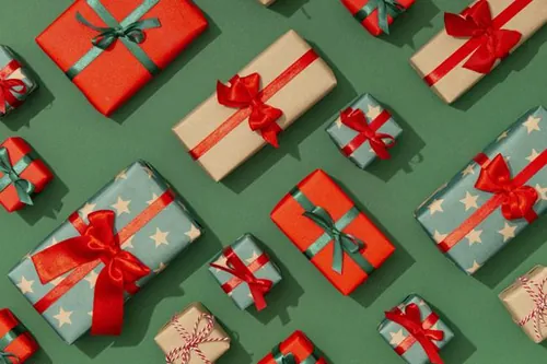 极简圣诞节礼盒礼品盒包装盒装饰元素4K高清背景设计素材 ch