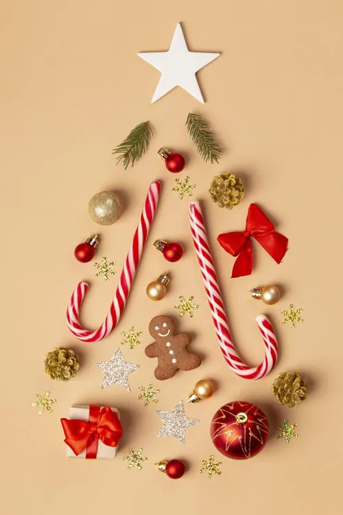 极简圣诞节圣诞树装饰元素4K高清背景设计素材