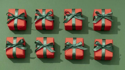 极简圣诞节礼盒礼品盒包装盒装饰元素4K高清背景设计素材 ch