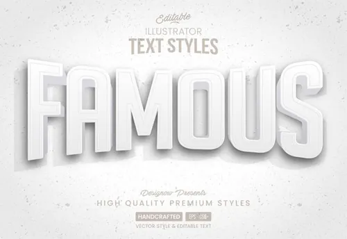 三维立体金属特效字体文本特效可编辑EPS矢量模板素材3d editable text style effect