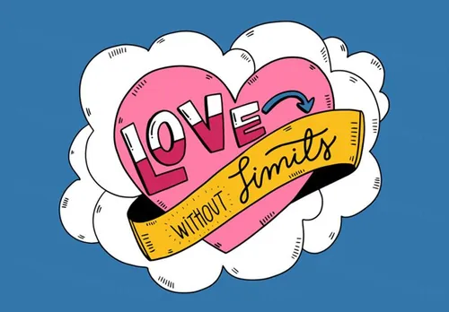 卡通心形丝带矢量图形Cute Heart