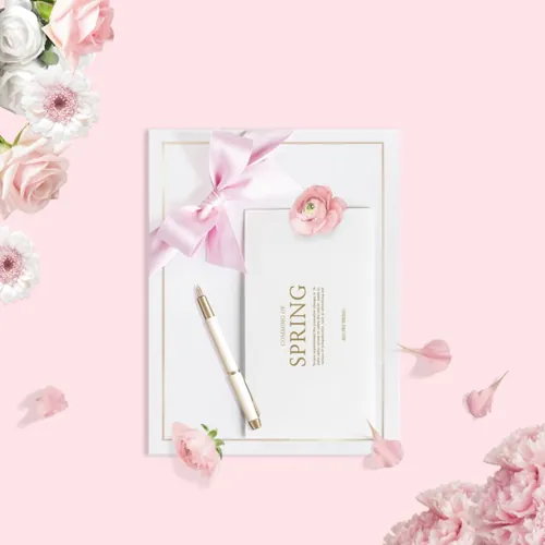 春天新颖简约大气植物海报设计PSD模板素材