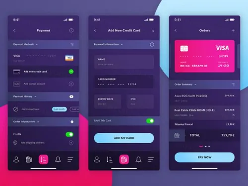 IOS添加信用卡付款历史财务APP概念程序 每日UI源文件分享 Dai