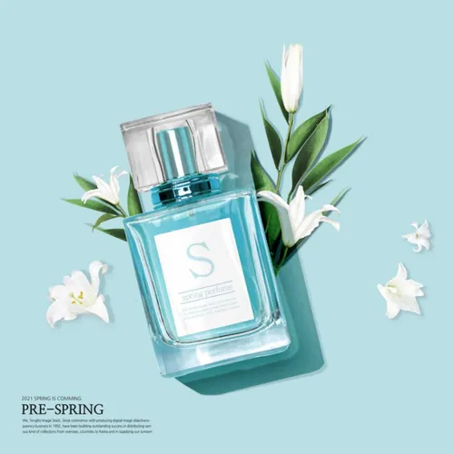 春天新颖简约大气植物海报设计PSD模板素材