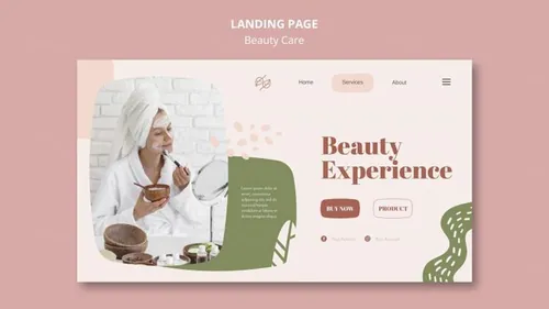 清新化妆美容水疗中心护理保养产品宣传海报PSD模板素材 Beauty Care Template