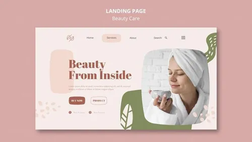 清新化妆美容水疗中心护理保养产品宣传海报PSD模板素材 Be