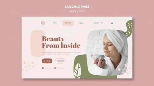 清新化妆美容水疗中心护理保养产品宣传海报PSD模板素材 Beauty Care Template