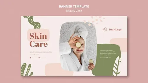 清新化妆美容水疗中心护理保养产品宣传海报PSD模板素材 Be