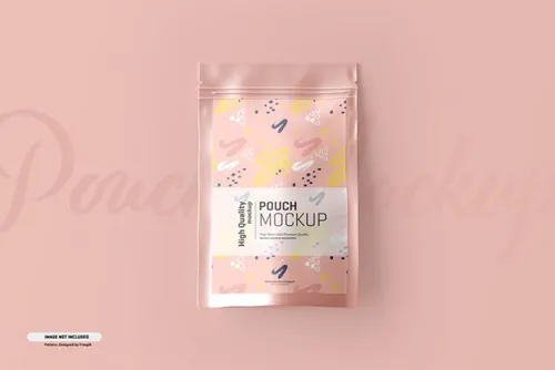 食品自封塑料袋塑封袋包装设计提案样机模板 Food supplement pouch packaging mockup