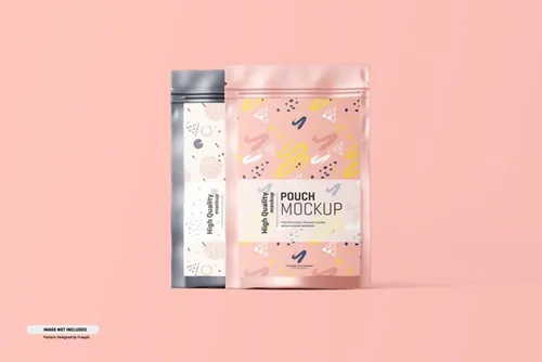 食品自封塑料袋塑封袋包装设计提案样机模板 Food supplement pouch packaging mockup