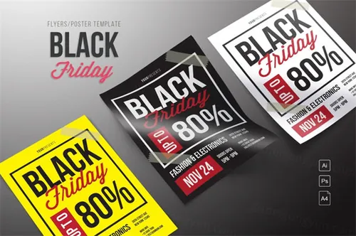黑色星期五促销海报设计模板 Black Friday Sale Flyer