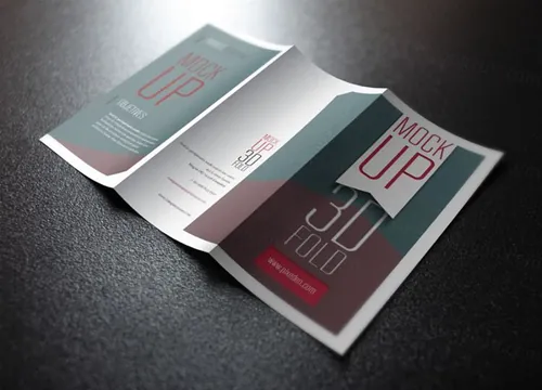 产品服务宣传企业宣传三折页小册子样机模板 Psd Tri Fold Mockup Template