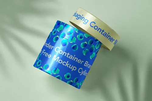 圆形盒子纸罐茶叶罐包装设计提案展示样机模板 Branding