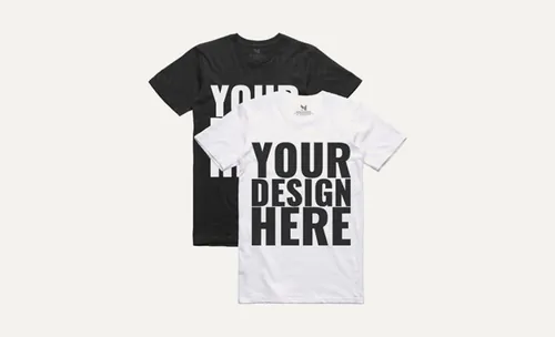 短袖体恤模型PSD贴图模板Realistic Black  White T-shirt Mockups