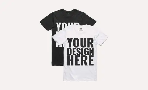 短袖体恤模型PSD贴图模板Realistic Black  White T-shirt M