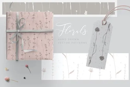 淡雅精美的野花无缝拼接矢量图案合辑 Wildflower P