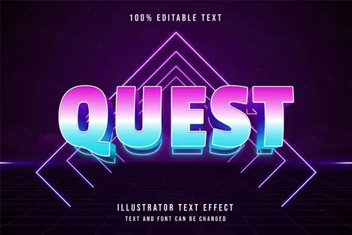 复刻80年代三维立体特效字体文本特效可编辑EPS矢量模板素材3d text style effect