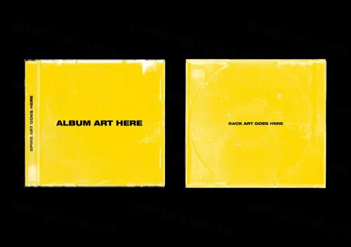 复古老物件唱片纸袋包装封面设计展示样机模板 WORN JEWEL CASE MOCKUP