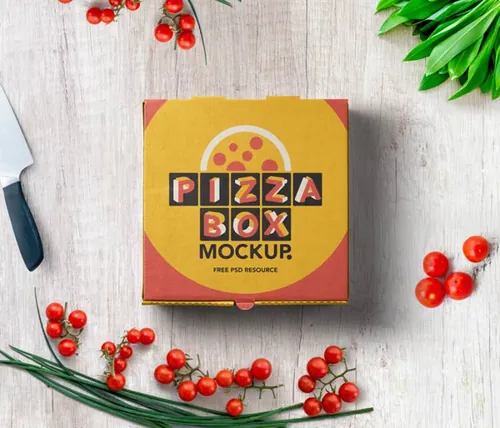 披萨盒样机包装 Psd Pizza Box Mockup Packaging
