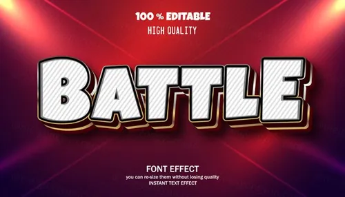 三维立体金属特效字体文本特效可编辑EPS矢量模板素材3d editable text style effect