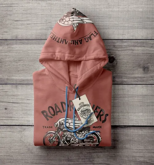 折叠式Psd连帽衫运动衫样机 Folded Psd Hoodie Sweatshirt Mockup