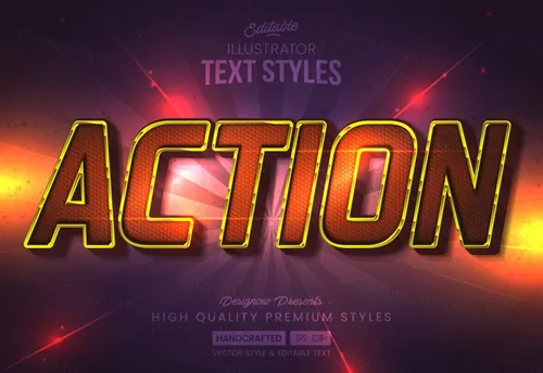 三维立体金属特效字体文本特效可编辑EPS矢量模板素材3d editable text style effect