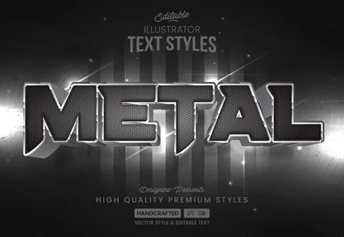 三维立体金属特效字体文本特效可编辑EPS矢量模板素材3d editable text style effect