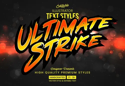 三维立体特效字体文本特效可编辑EPS矢量模板素材3d editable text style effect