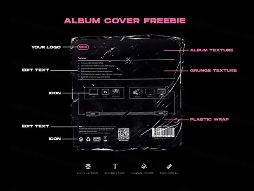 复古老物件光碟盒封面设计贴图样机模板 SCK album cover freebie