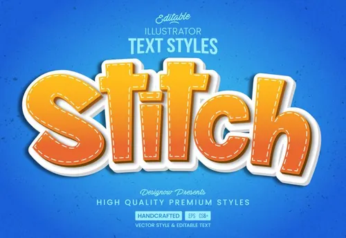 卡通三维立体特效字体文本特效可编辑EPS矢量模板素材 3d text style effect