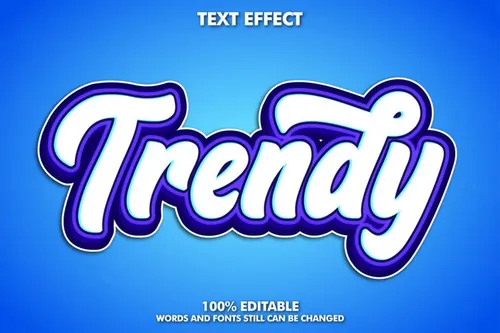 卡通三维立体特效字体文本特效可编辑EPS矢量模板素材 3d text style effect