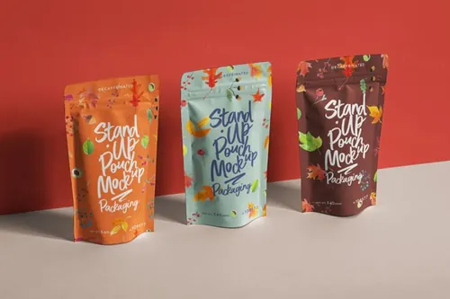 站立式自封袋包装样机 Psd Stand-Up Pouch Packaging Mockup 2