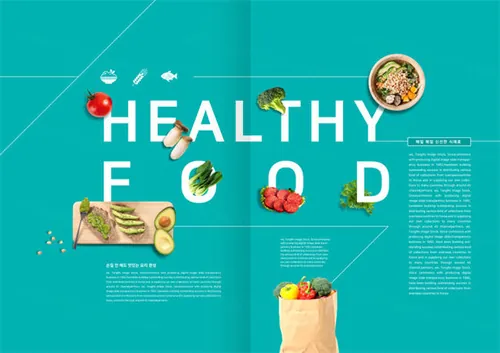 绿色健康有机食品广告海报 Food Design Template