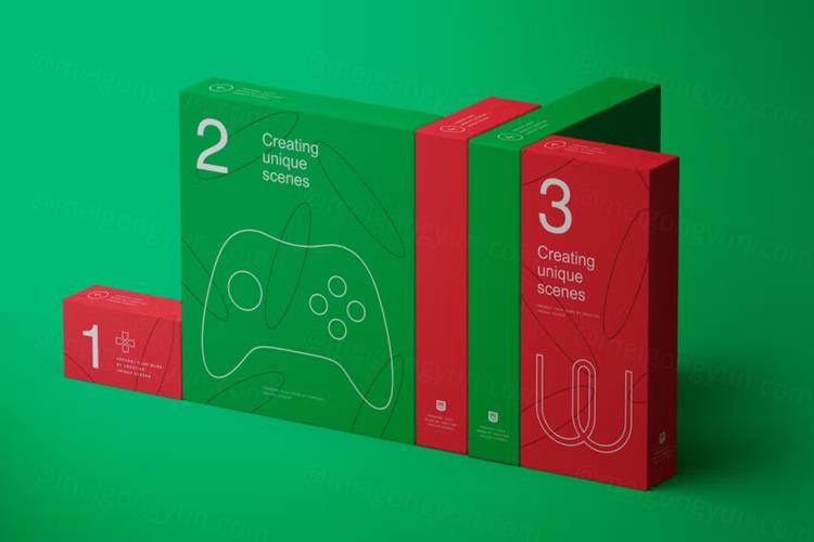 高质量纸盒包装设计贴图展示样机PSD模板 Paper Box