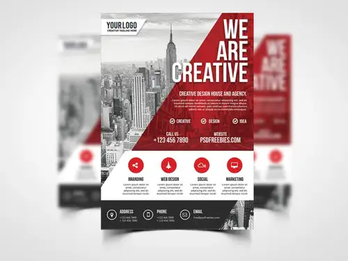Modern Business Agency Flyer PSD Template #00